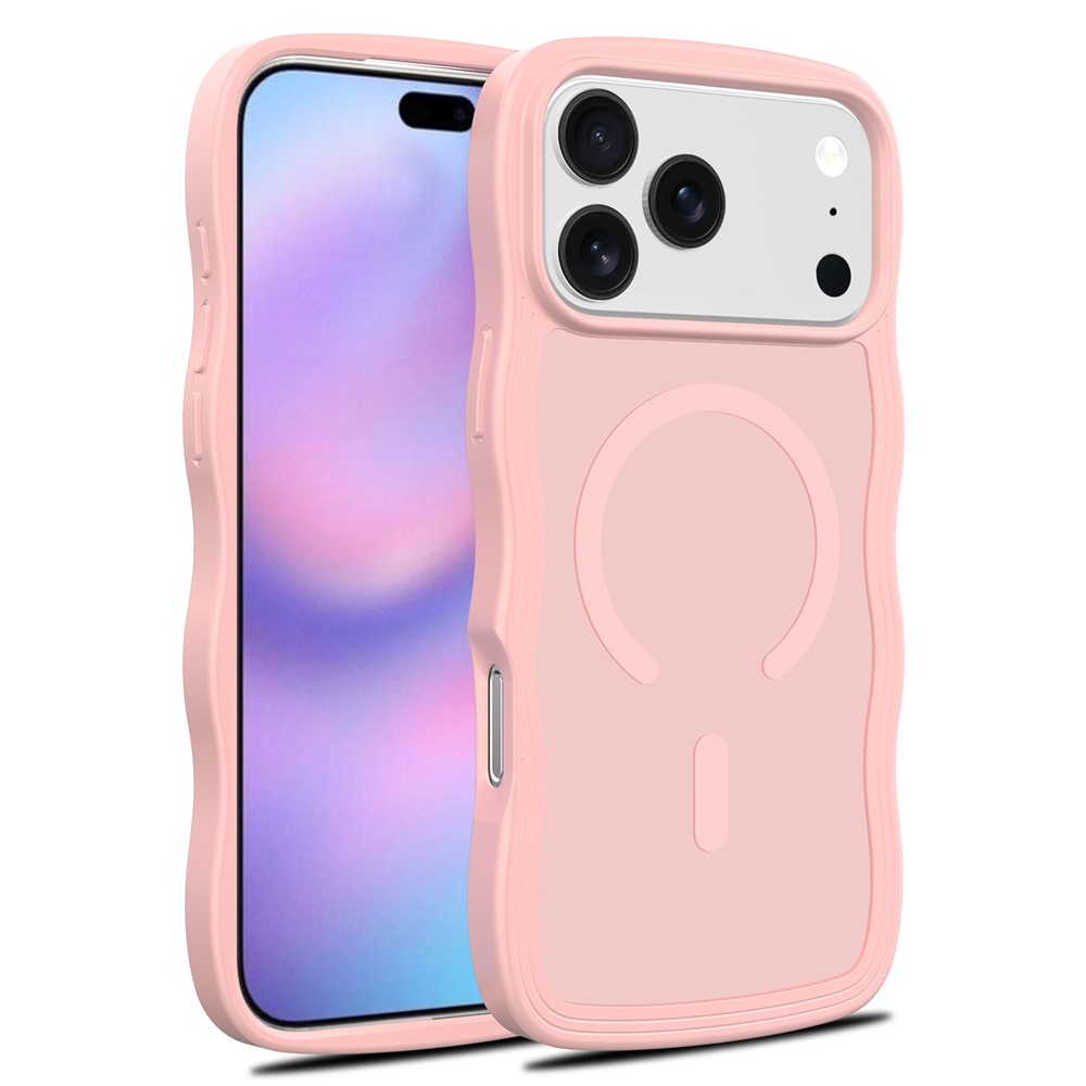 Bulk Purchasing For iPhone 17 Pro Case Wave Edge PC + TPU Matte Phone Cover Compatible with MagSafe - Light Pink