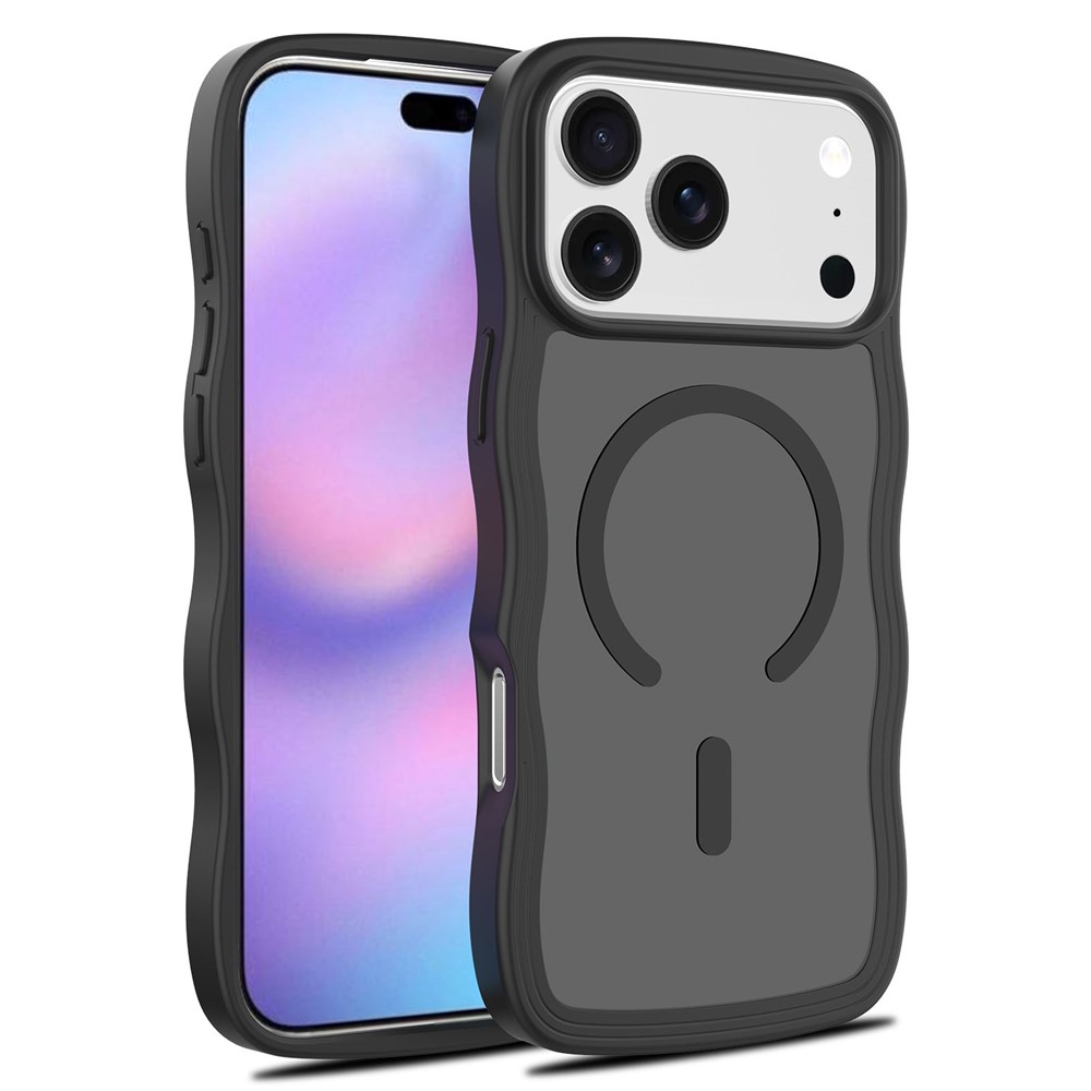 Bulk Purchasing For iPhone 17 Pro Case Wave Edge PC + TPU Matte Phone Cover Compatible with MagSafe - Black