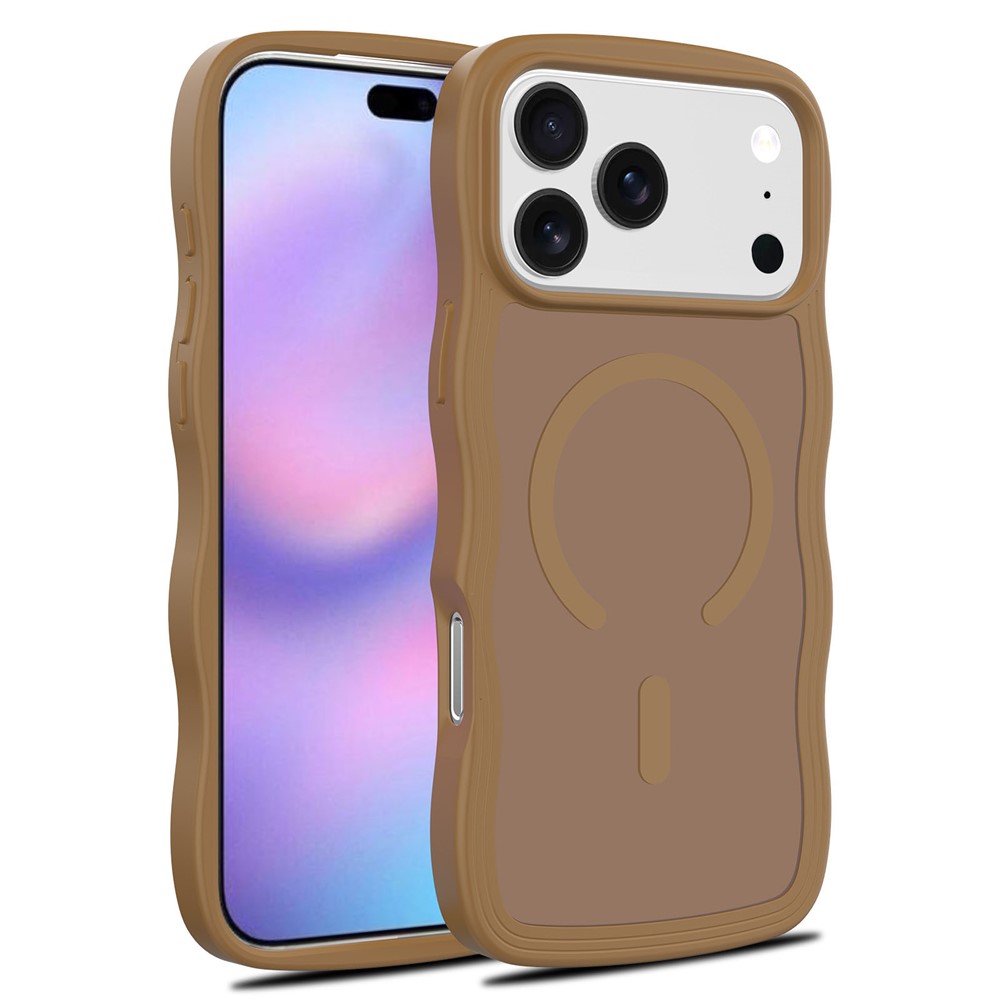 Bulk Purchasing For iPhone 17 Pro Max Case Wave Edge PC + TPU Matte Phone Cover Compatible with MagSafe - Coffee