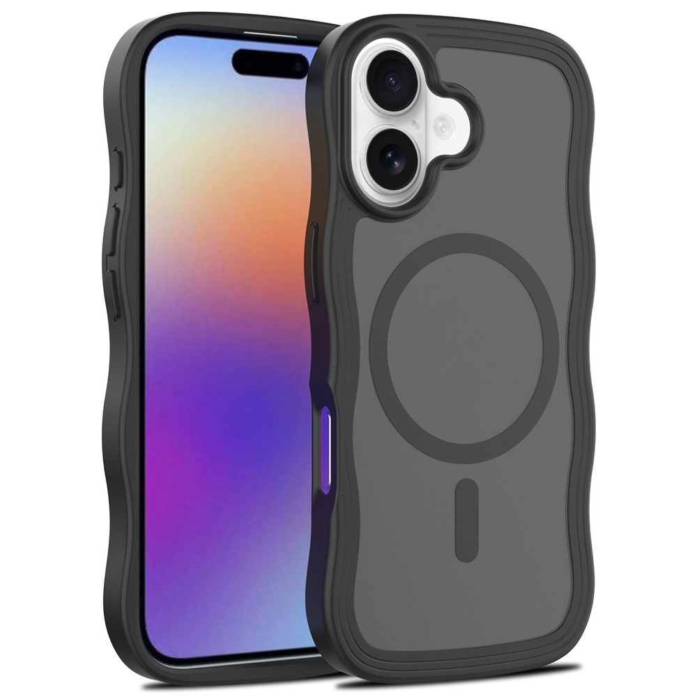 Bulk Purchasing For iPhone 17 Case Wave Edge PC + TPU Matte Phone Cover Compatible with MagSafe - Black