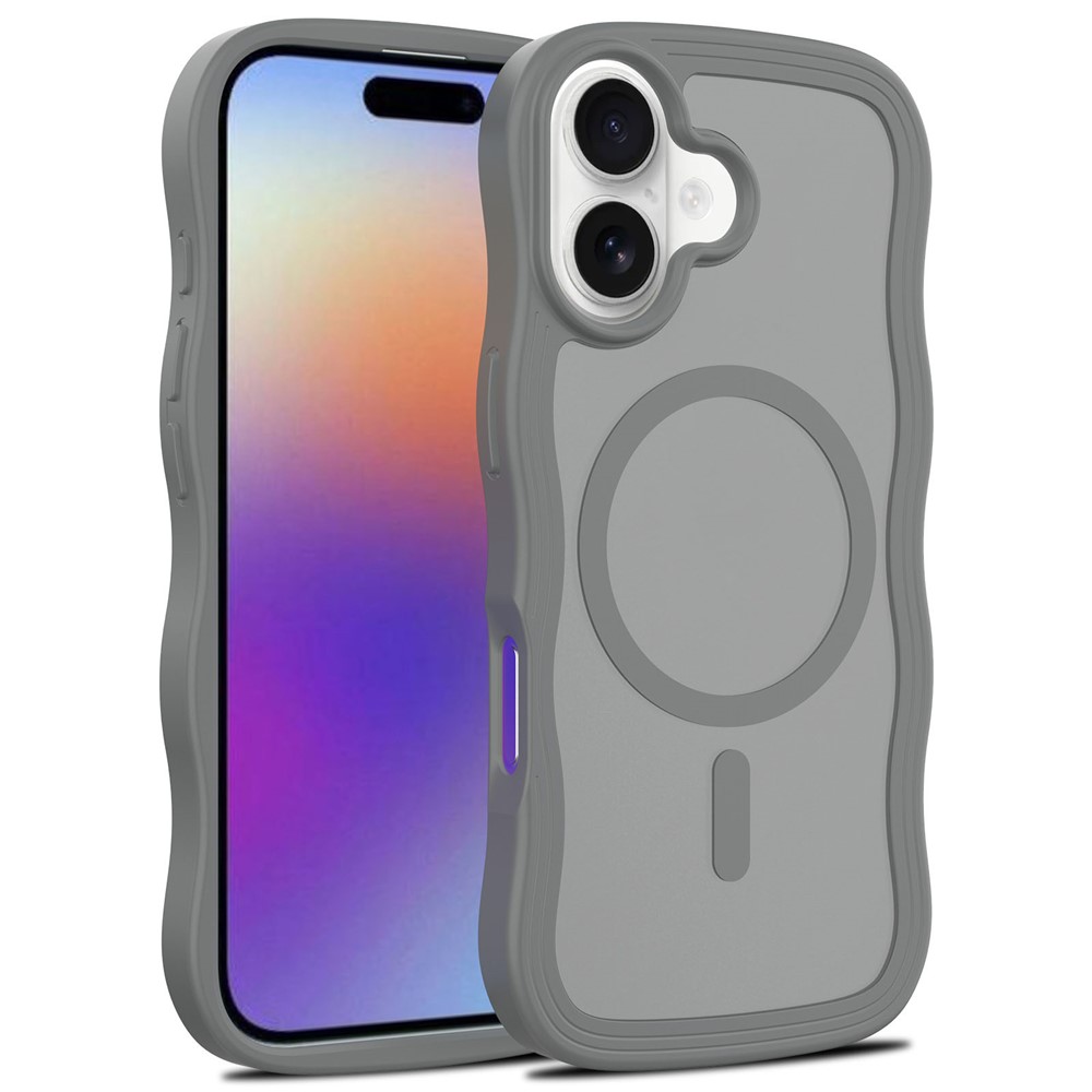 Bulk Purchasing For iPhone 17 Case Wave Edge PC + TPU Matte Phone Cover Compatible with MagSafe - Dark Grey