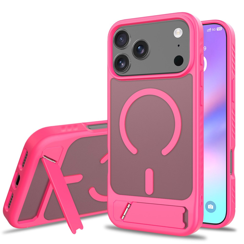 Bulk Purchasing for iPhone 17 Pro Max Case Compatible with MagSafe Skin Feel PC + TPU Kickstand Phone Cover - Rose