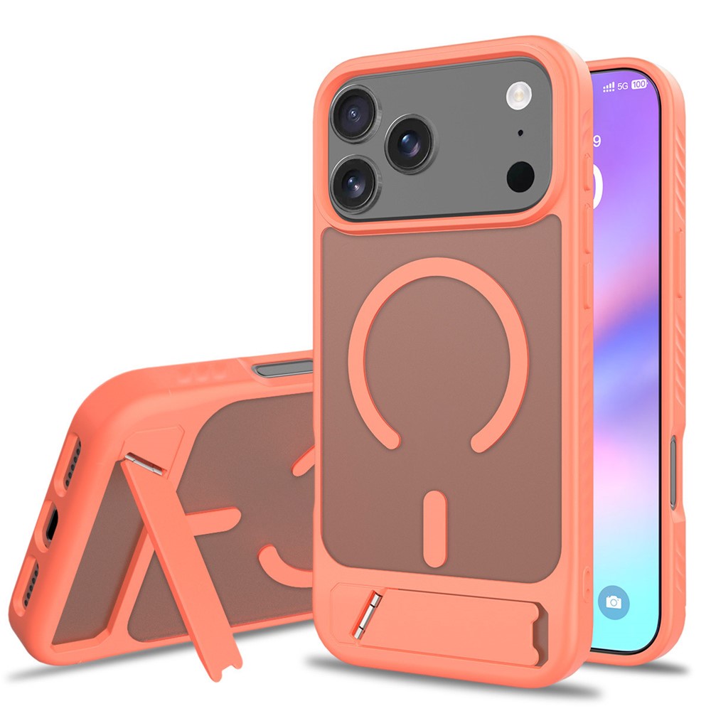 Bulk Purchasing for iPhone 17 Pro Max Case Compatible with MagSafe Skin Feel PC + TPU Kickstand Phone Cover - Orange