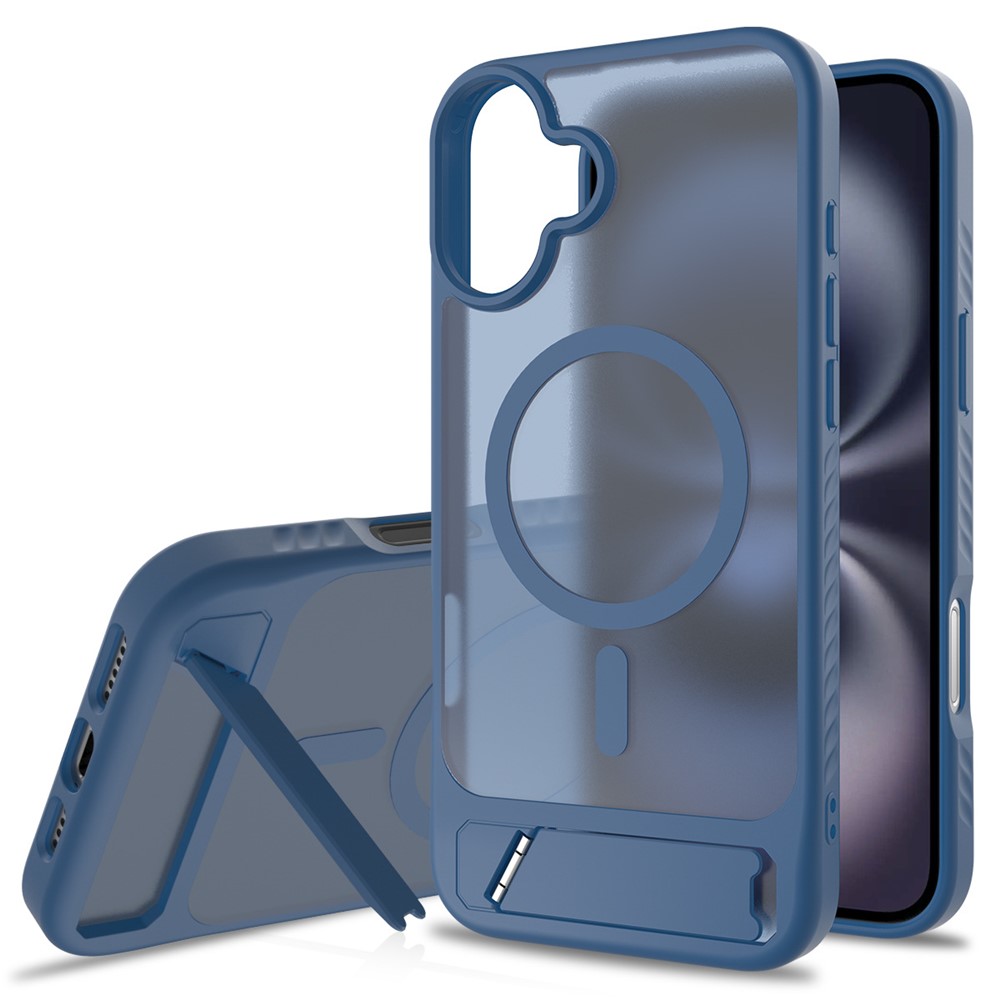 Bulk Purchasing for iPhone 17 Case Compatible with MagSafe Skin Feel PC + TPU Kickstand Phone Cover - Sapphire