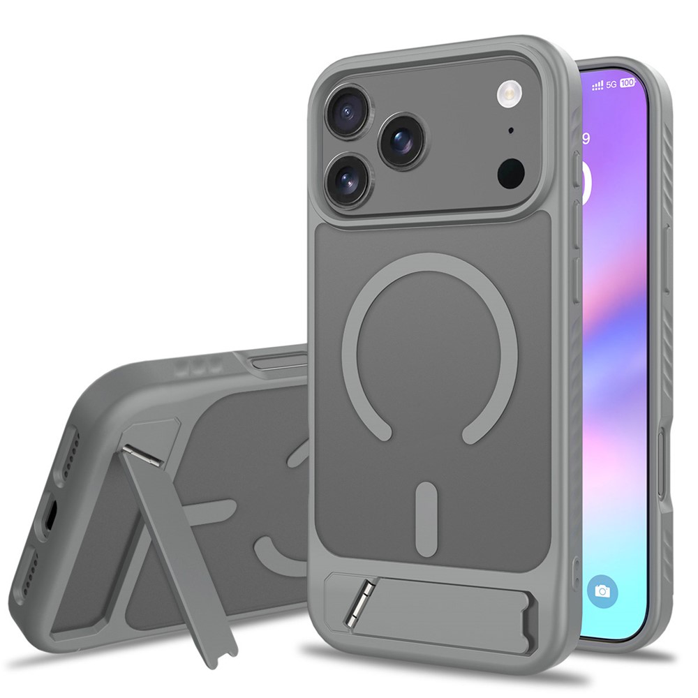 Bulk Purchasing for iPhone 17 Pro Case Compatible with MagSafe Skin Feel PC + TPU Kickstand Phone Cover - Dark Grey