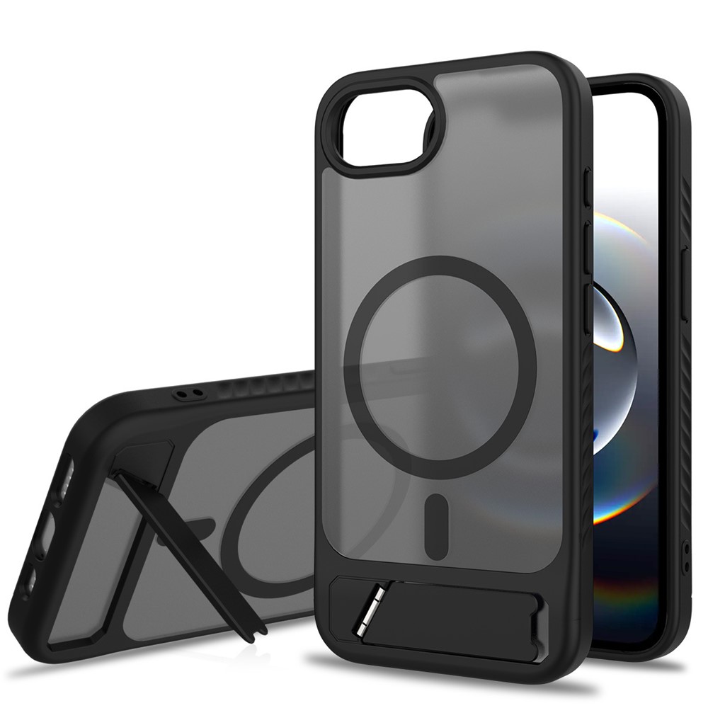 Bulk Purchasing for iPhone 16e Case Compatible with MagSafe Skin Feel PC + TPU Kickstand Phone Cover - Black