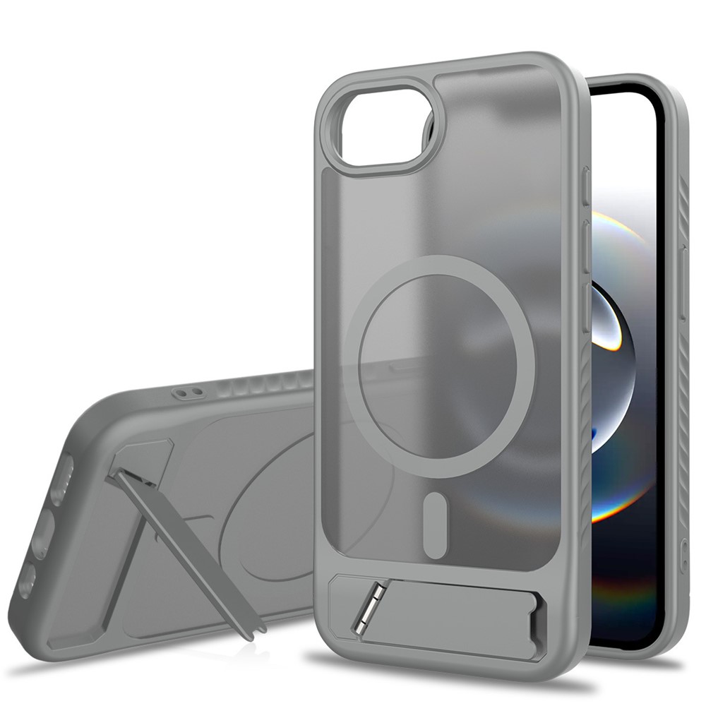 Bulk Purchasing for iPhone 16e Case Compatible with MagSafe Skin Feel PC + TPU Kickstand Phone Cover - Dark Grey