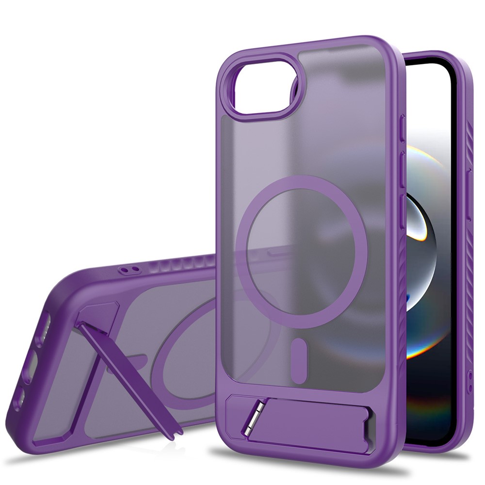 Bulk Purchasing for iPhone 16e Case Compatible with MagSafe Skin Feel PC + TPU Kickstand Phone Cover - Dark Purple