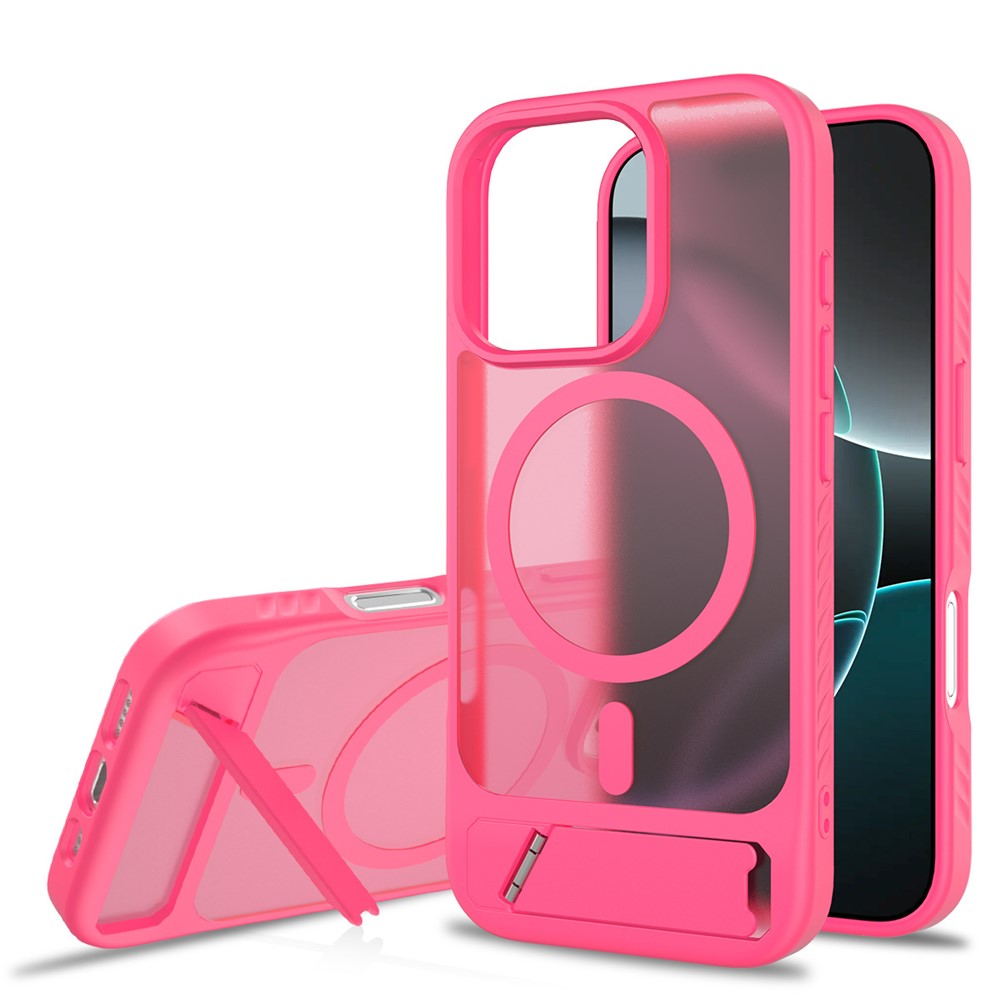 Bulk Purchasing for iPhone 16 Pro Case Compatible with MagSafe Skin Feel PC + TPU Kickstand Phone Cover - Rose