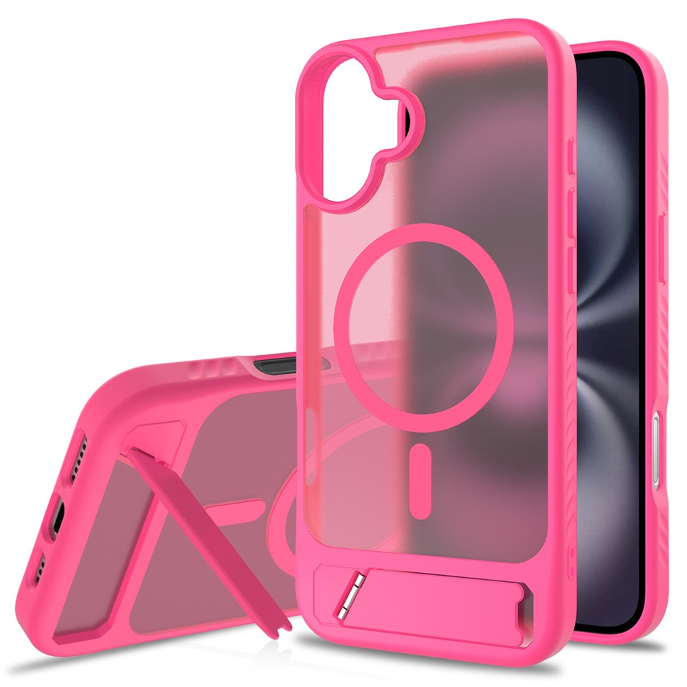 Bulk Purchasing for iPhone 16 Plus Case Compatible with MagSafe Skin Feel PC + TPU Kickstand Phone Cover - Rose