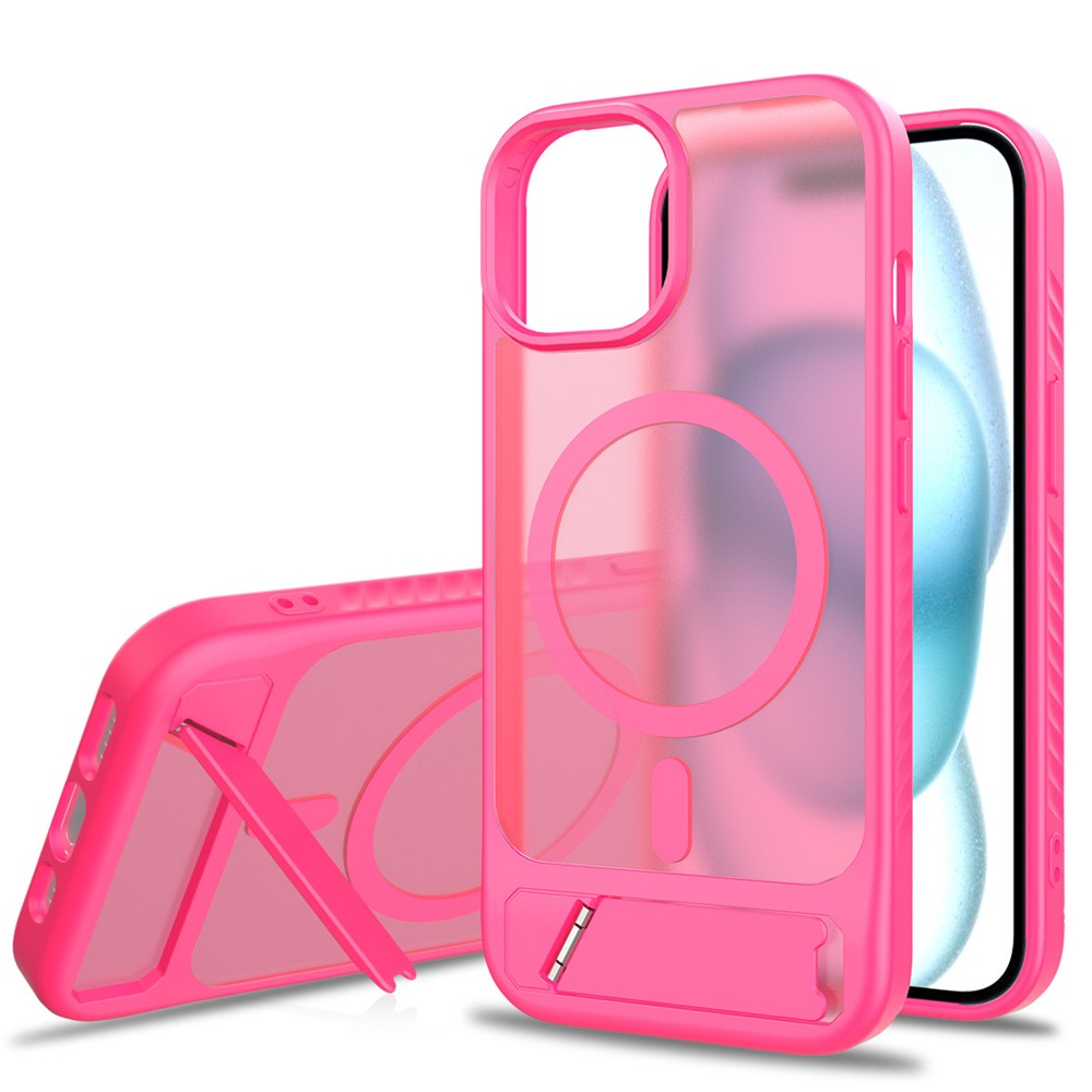 Bulk Purchasing for iPhone 15 Pro Case Compatible with MagSafe Skin Feel PC + TPU Kickstand Phone Cover - Rose
