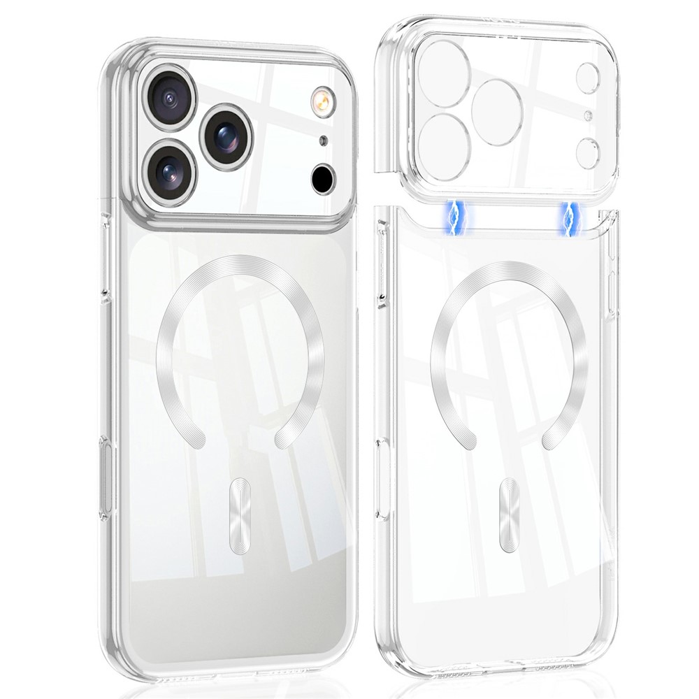 GKK For iPhone 17 Pro Clear Phone Case Compatible with MagSafe PC Cover with Magnetic Detachable Camera Cover - Transparent