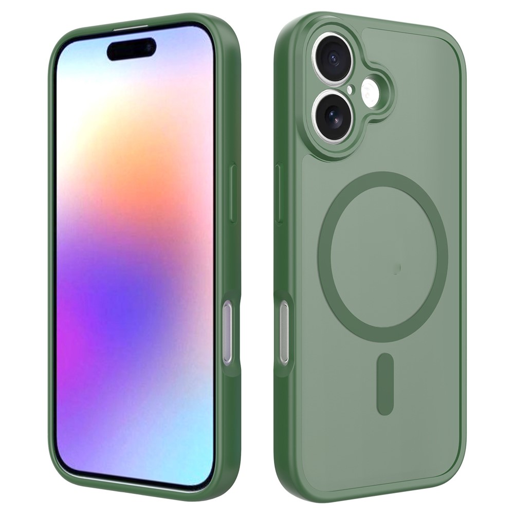 Bulk Purchasing for iPhone 16 Plus Case Matte Skin Feel PC + TPU Phone Cover Compatible with MagSafe - Blackish Green