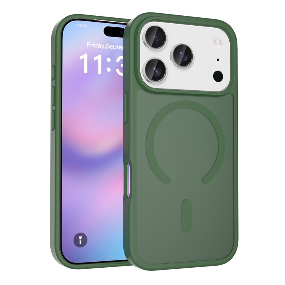 Bulk Purchasing for iPhone 17 Pro Case Matte Skin Feel PC + TPU Phone Cover Compatible with MagSafe - Blackish Green