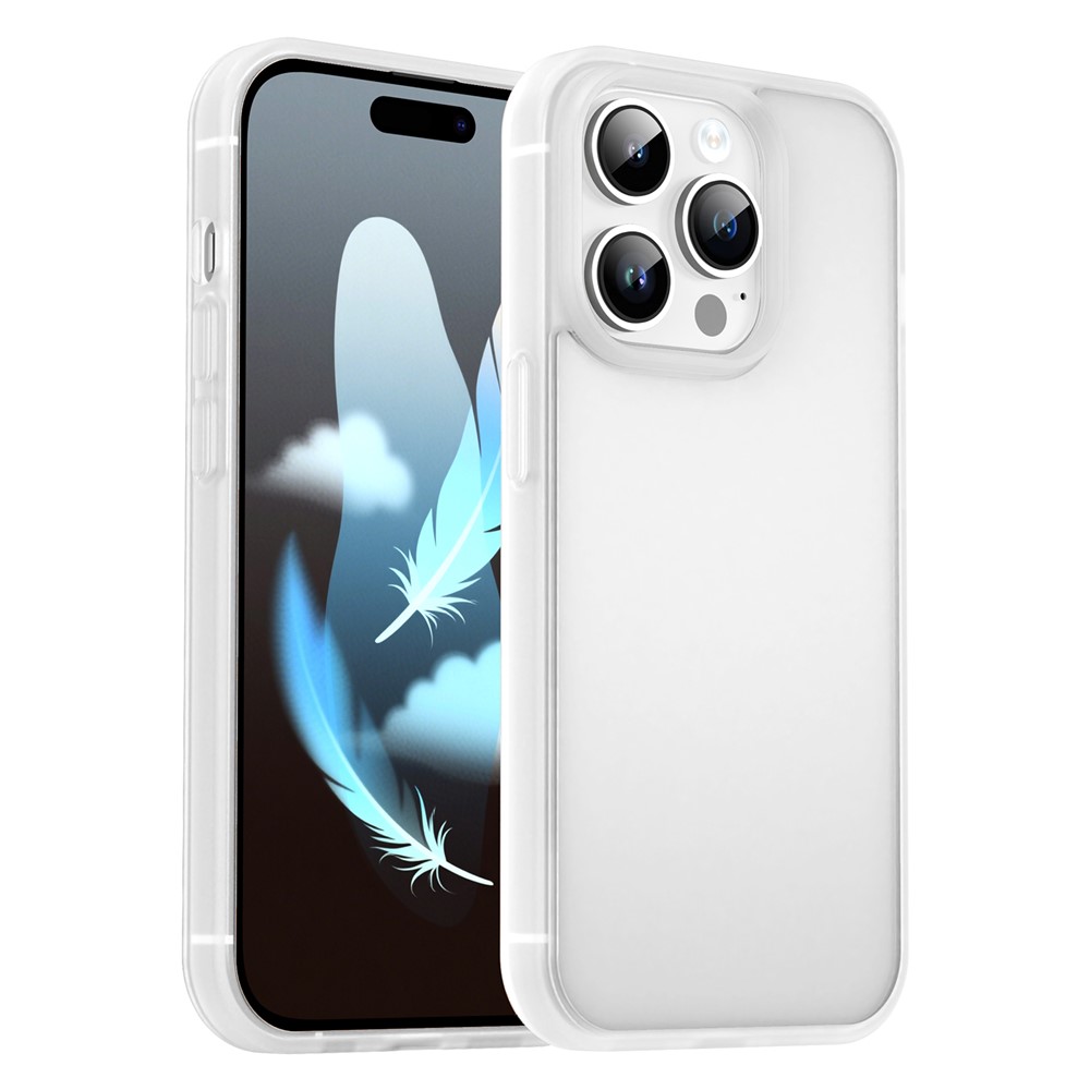 For iPhone 14 Pro Case Skin Touch Matte Anti Drop TPU PC Phone Back Cover - Matte White
