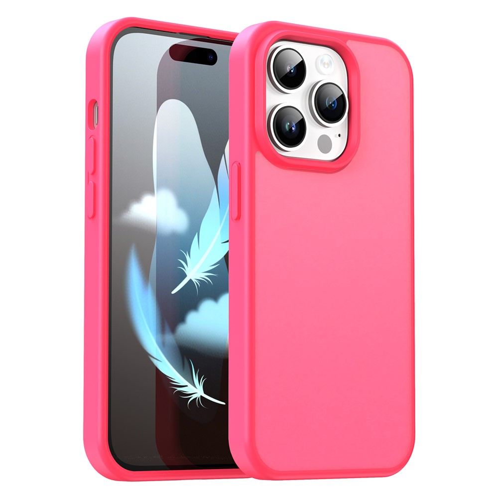 For iPhone 14 Pro Max Case Skin Touch Matte Anti Drop TPU PC Phone Back Cover - Rose
