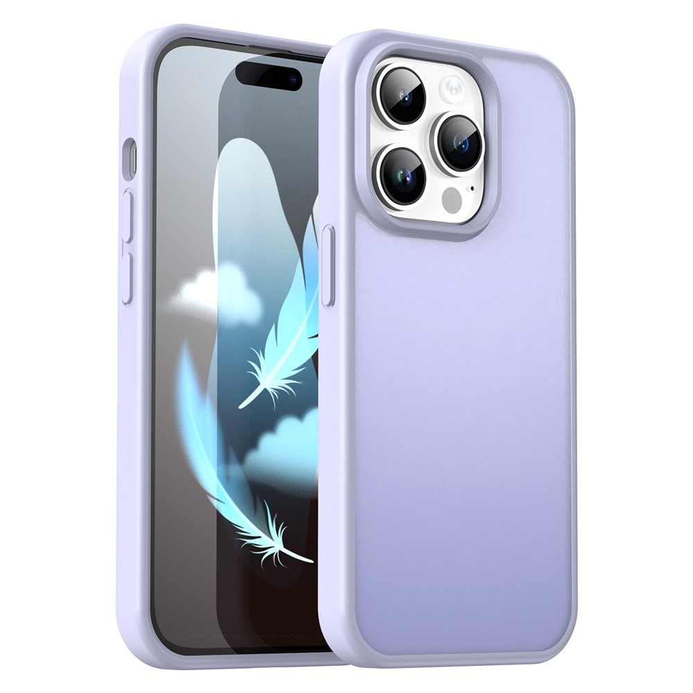 For iPhone 14 Pro Max Case Skin Touch Matte Anti Drop TPU PC Phone Back Cover - Lavender Purple