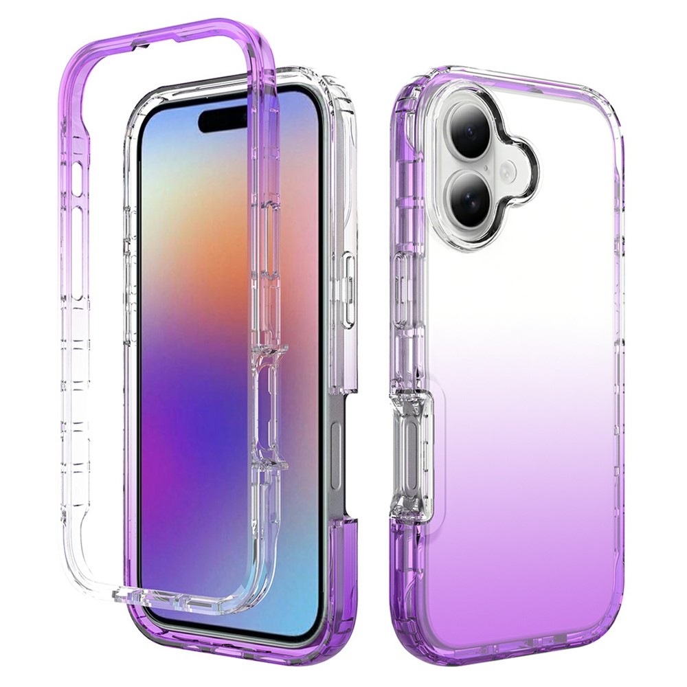 For iPhone 17 Case PC + TPU Gradient Color Mobile Phone Cover - Gradient Purple