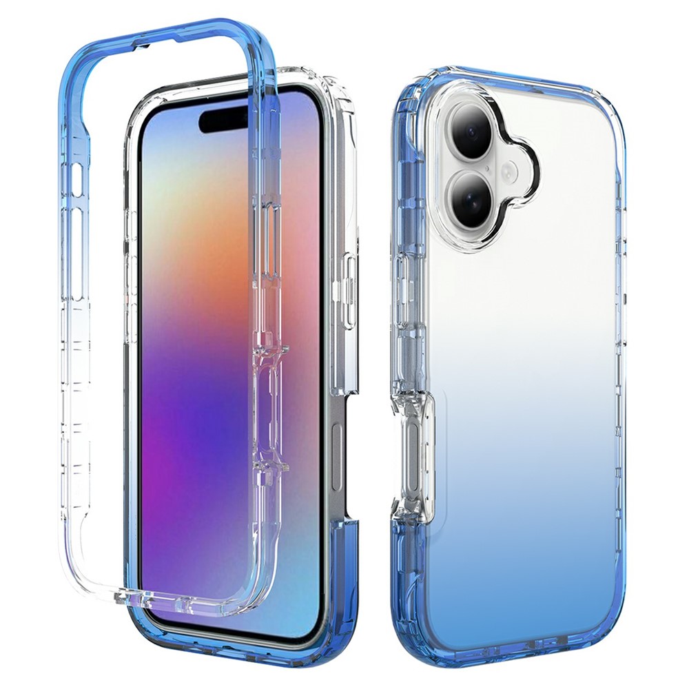 For iPhone 17 Case PC + TPU Gradient Color Mobile Phone Cover - Gradient Blue