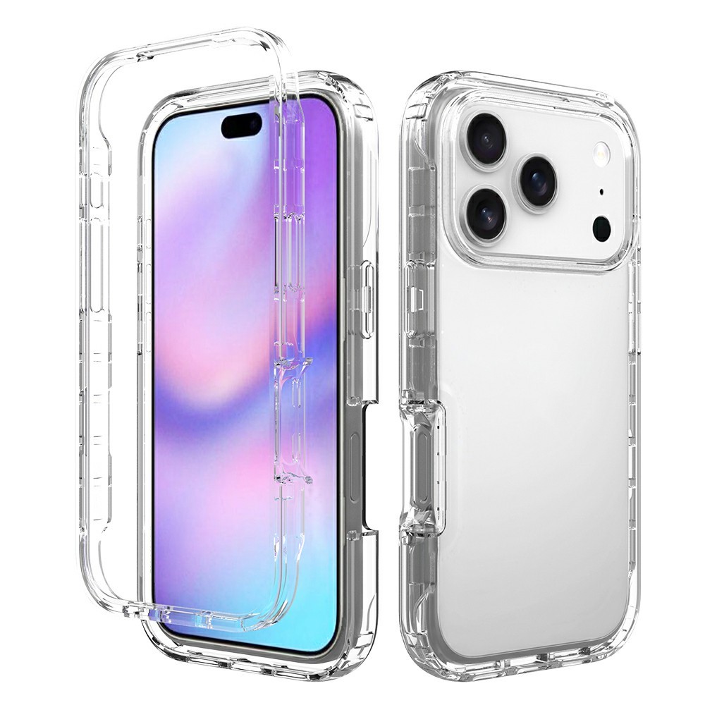 For iPhone 17 Pro Case PC + TPU Gradient Color Mobile Phone Cover - Transparent