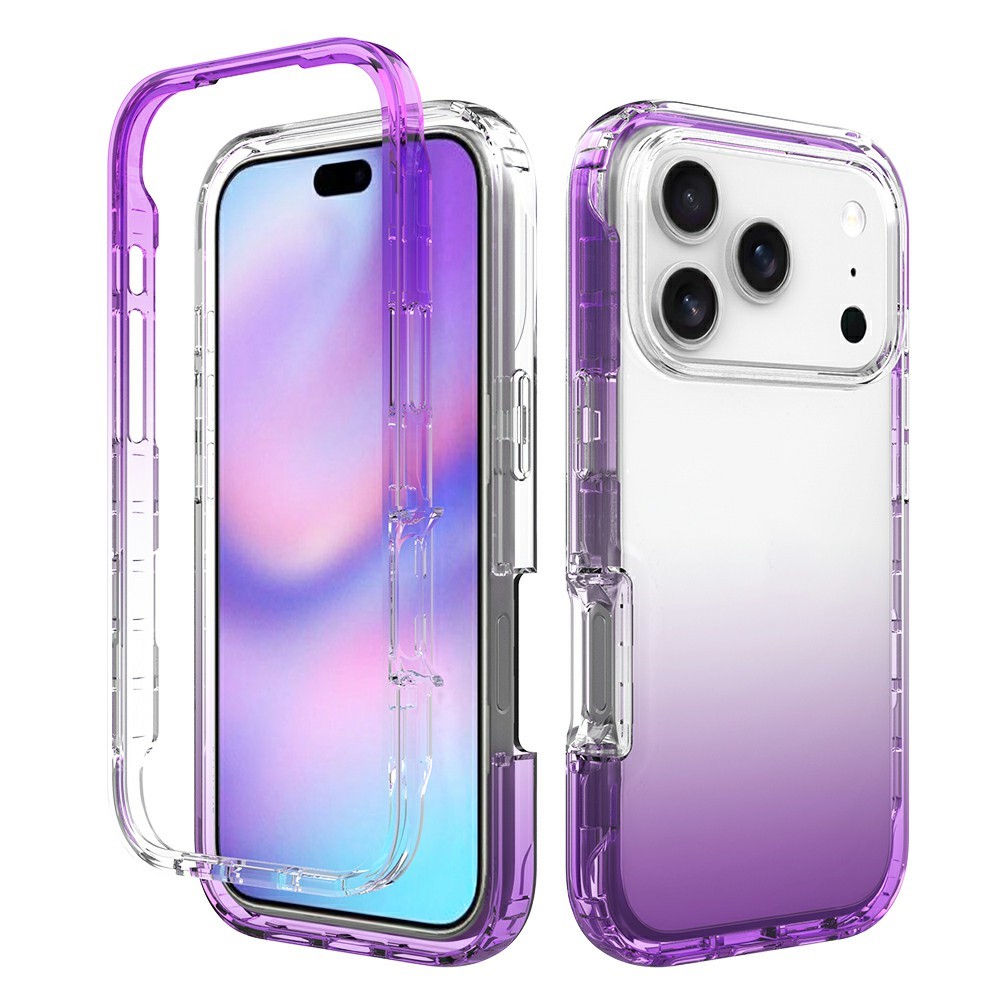 For iPhone 17 Pro Case PC + TPU Gradient Color Mobile Phone Cover - Gradient Purple