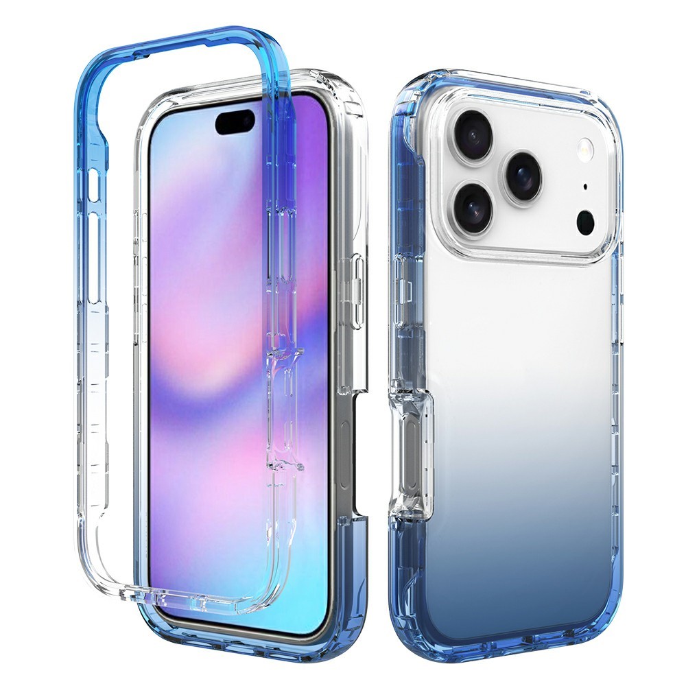 For iPhone 17 Pro Case PC + TPU Gradient Color Mobile Phone Cover - Gradient Blue