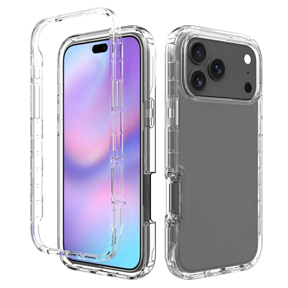 For iPhone 17 Pro Max Case PC + TPU Gradient Color Mobile Phone Cover - Transparent