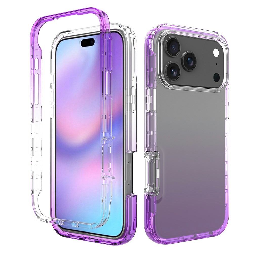 For iPhone 17 Pro Max Case PC + TPU Gradient Color Mobile Phone Cover - Gradient Purple