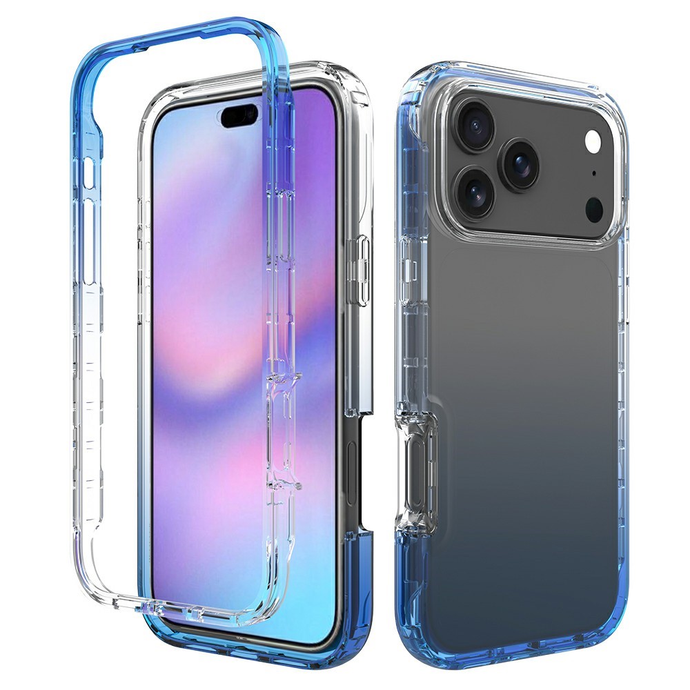 For iPhone 17 Pro Max Case PC + TPU Gradient Color Mobile Phone Cover - Gradient Blue