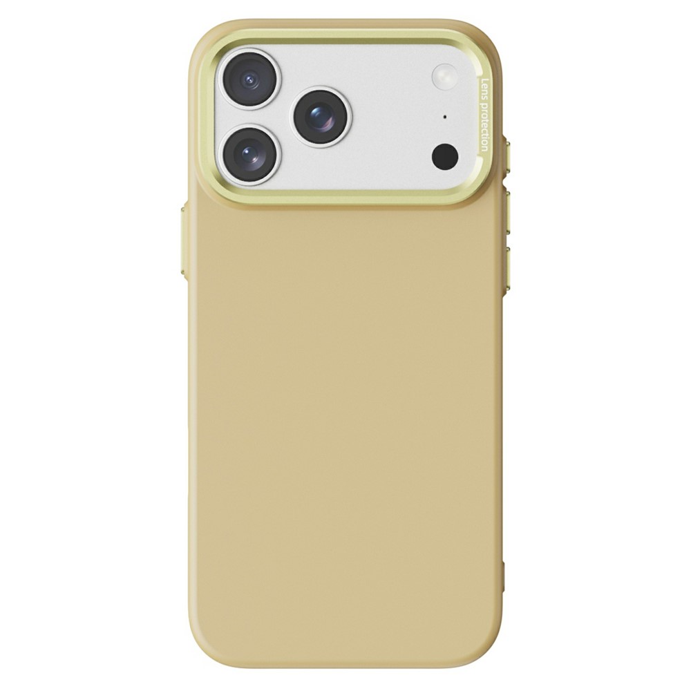 For iPhone 17 Pro Max Magnetic Case Plant-based Fiber + PC Phone Cover with Metal Lens Frame - Bronze