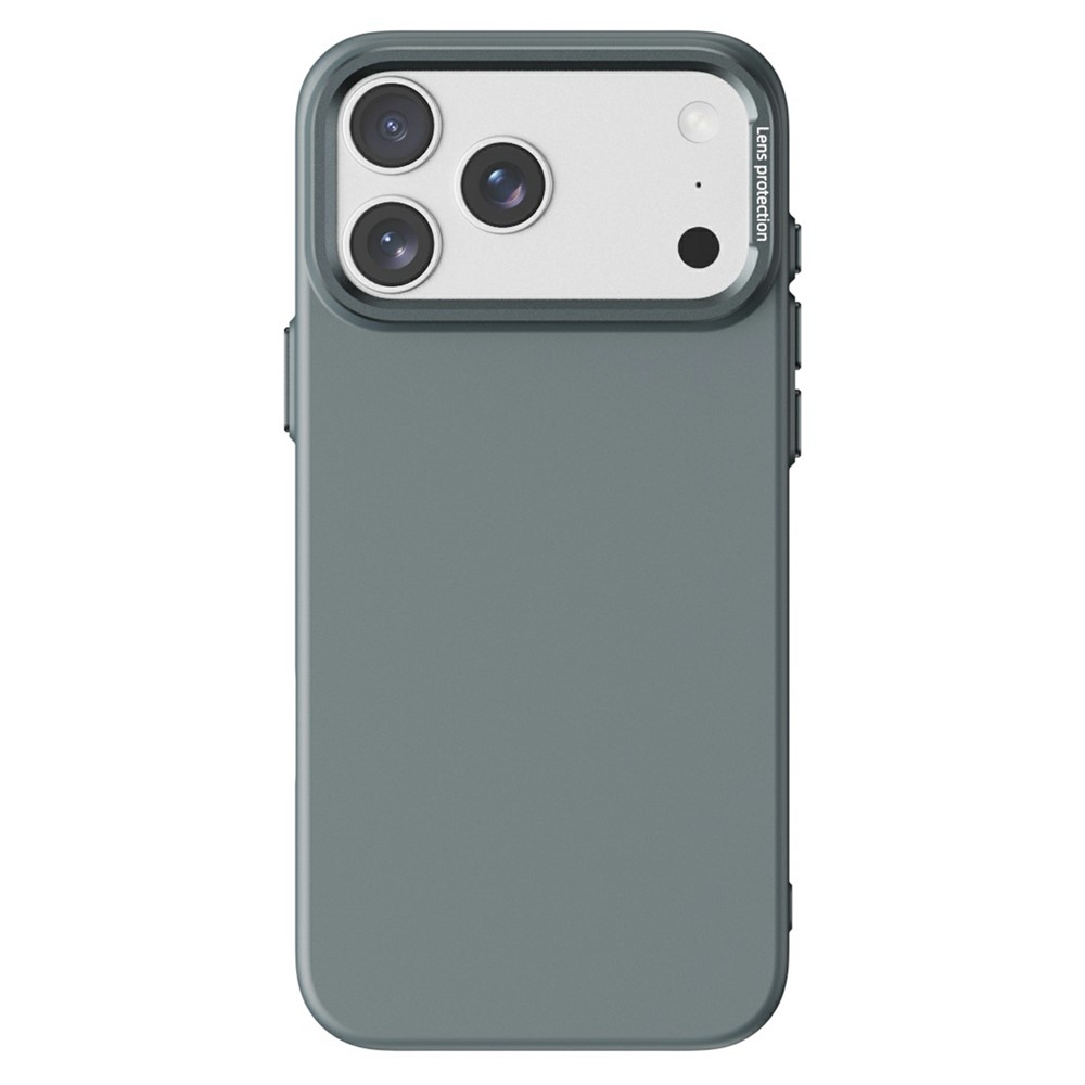 For iPhone 17 Pro Magnetic Case Plant-based Fiber + PC Phone Cover with Metal Lens Frame - Dark Grey