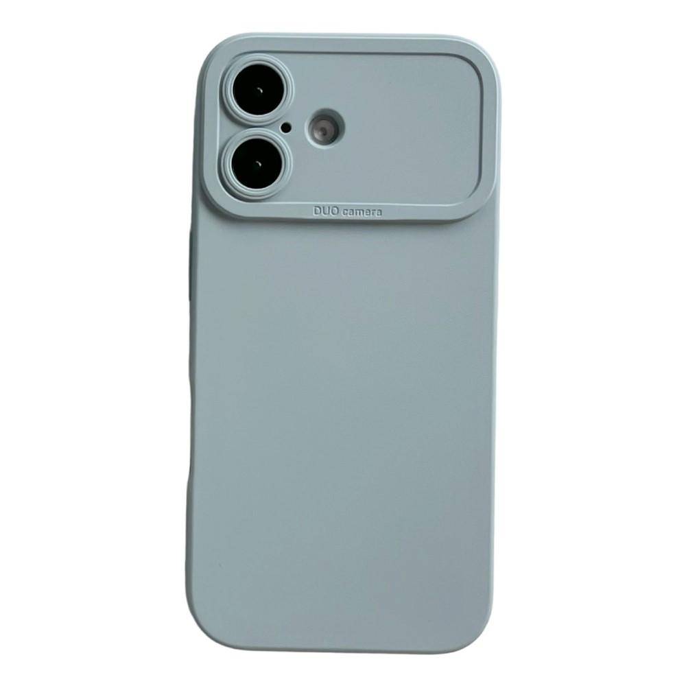 YCADEN For iPhone 16 Case Precision Cutout TPU Protective Phone Cover - Grey Blue