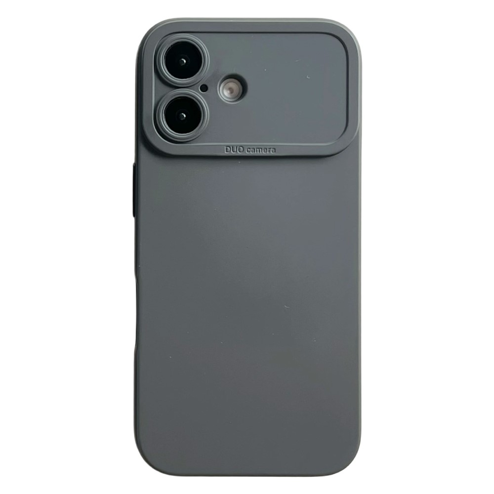 YCADEN For iPhone 16 Case Precision Cutout TPU Protective Phone Cover - Dark Grey