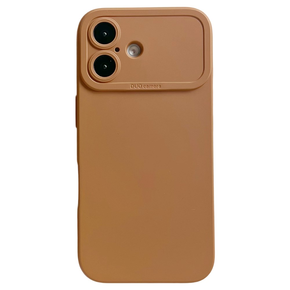 YCADEN For iPhone 16 Plus Case Precision Cutout TPU Protective Phone Cover - Brown