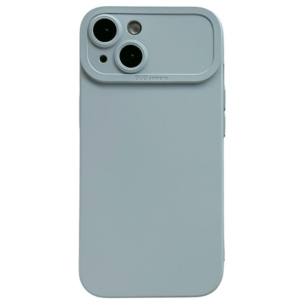 YCADEN For iPhone 15 Case Precision Cutout TPU Protective Phone Cover - Grey Blue