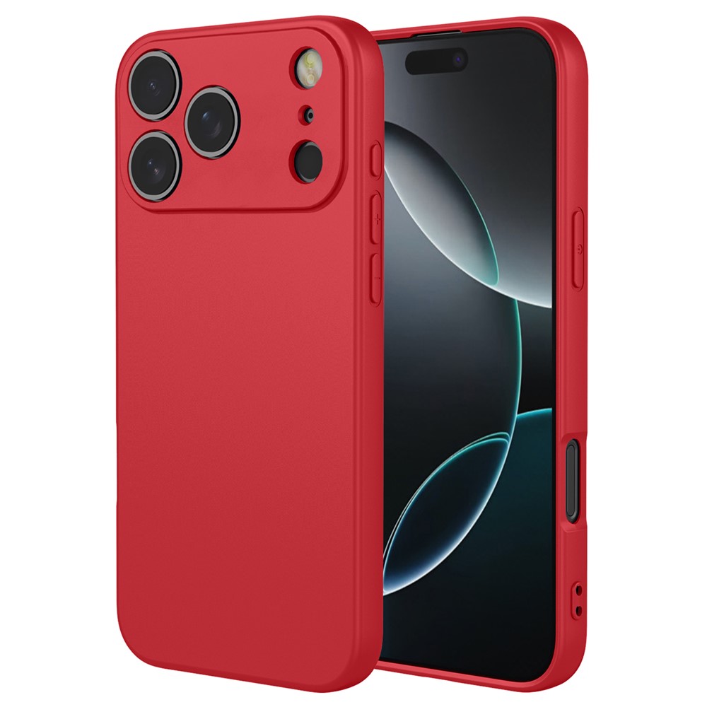 For iPhone 17 Pro Max Case Liquid Silicone Feel Soft TPU Protective Phone Cover - Red