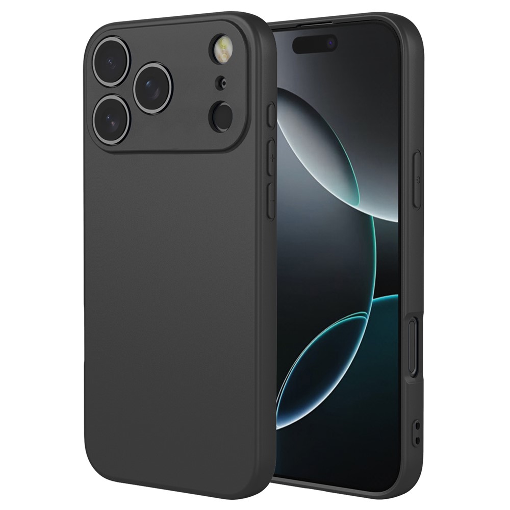 For iPhone 17 Pro Max Case Liquid Silicone Feel Soft TPU Protective Phone Cover - Black