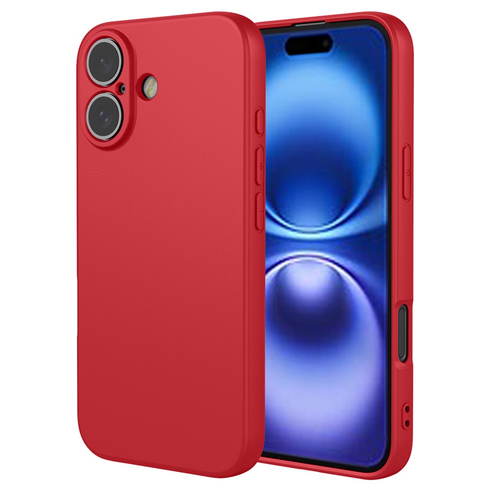 For iPhone 17 Case Liquid Silicone Feel Soft TPU Protective Phone Cover - Red