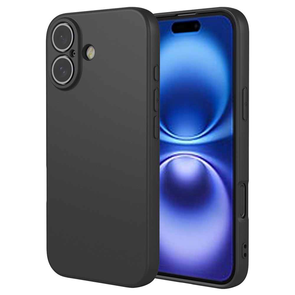 For iPhone 17 Case Liquid Silicone Feel Soft TPU Protective Phone Cover - Black