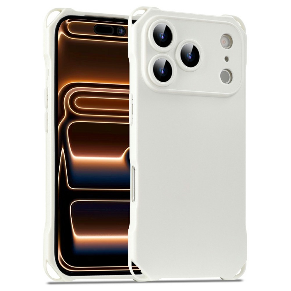 Bulk Purchasing For iPhone 17 Pro Max Case Four Corner Anti Drop 1.5mm TPU Phone Back Cover - White  /  White Button