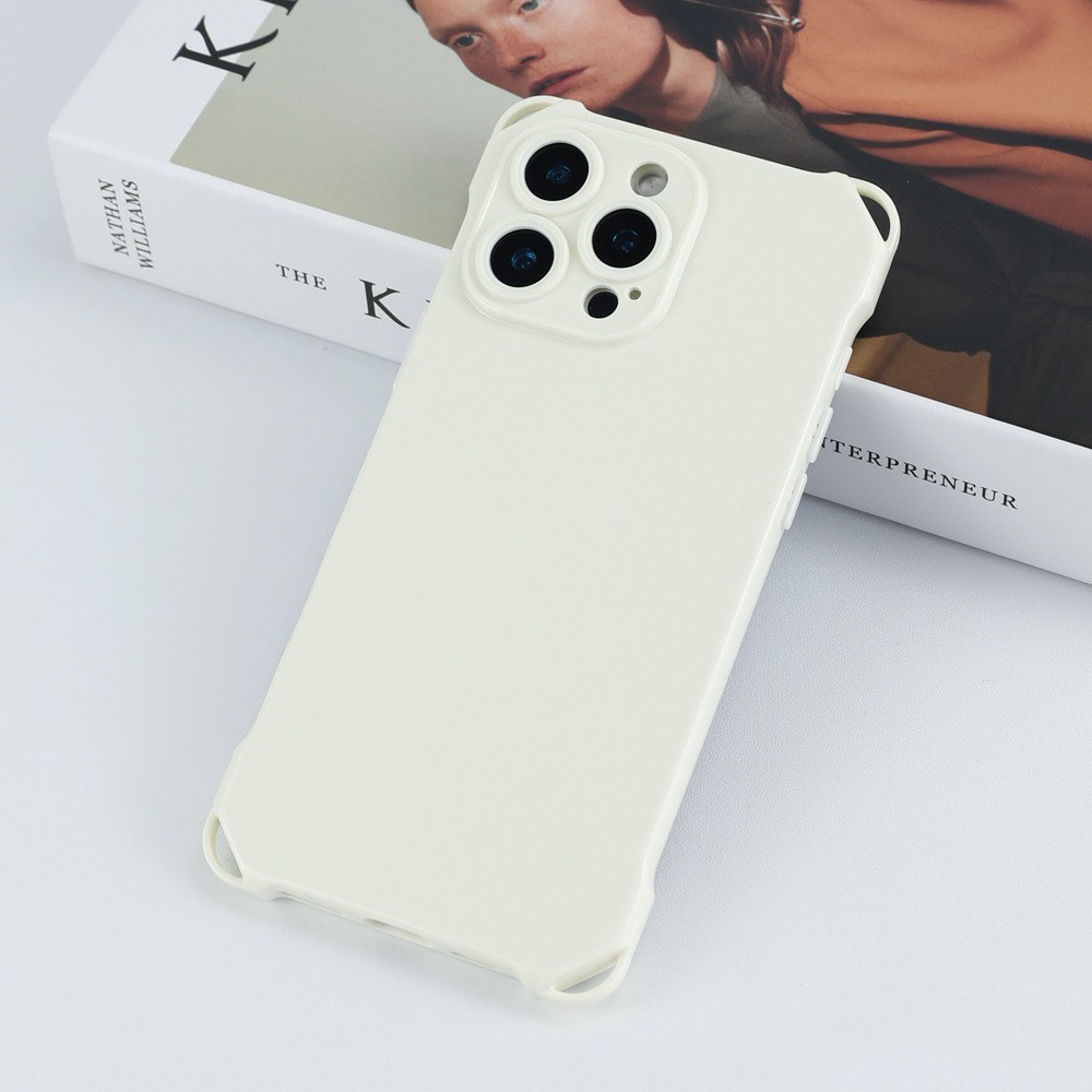 Bulk Purchasing For iPhone 16 Pro Max Case Four Corner Anti Drop 1.5mm TPU Phone Back Cover - White  /  White Button