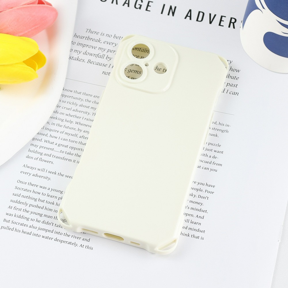 Bulk Purchasing For iPhone 17 Case Four Corner Anti Drop 1.5mm TPU Phone Back Cover - White  /  White Button