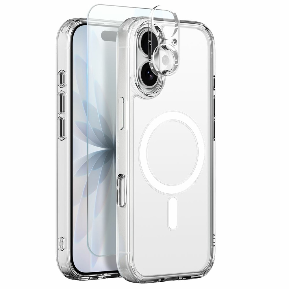 NORTHJO For iPhone 17 Magnetic Case PC + TPU Phone Cover Set with Front Screen Protector + Lens Film