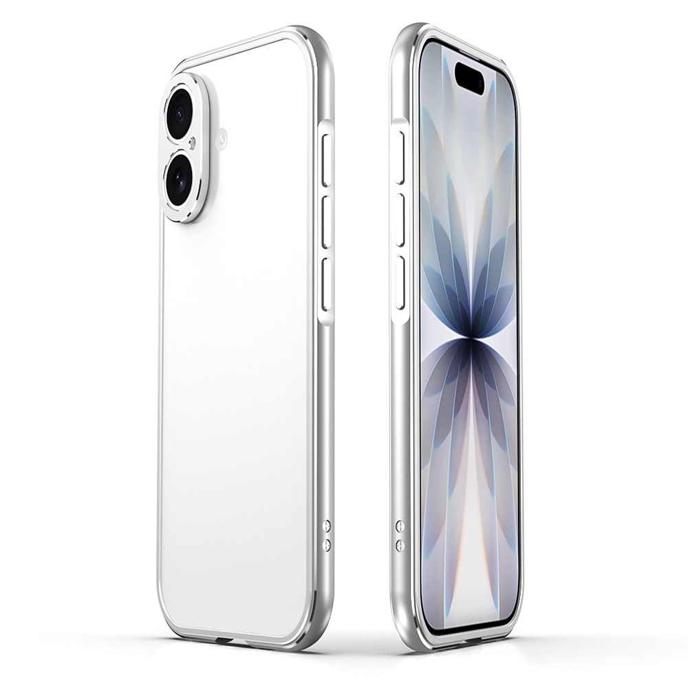 For iPhone 17 Bumper Case No-Back Phone Frame Cover with Lens Protection - Silver