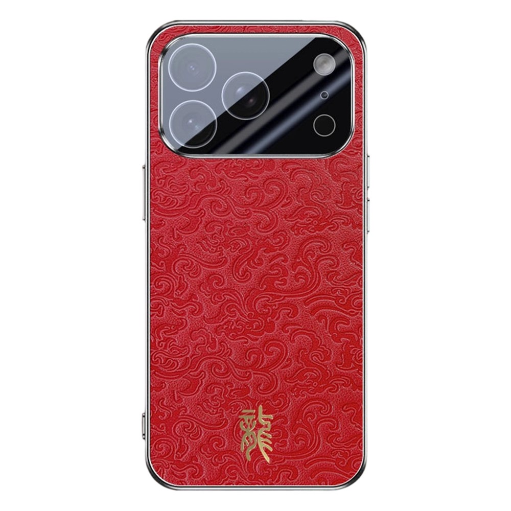 For iPhone 17 Pro Case Loong Pattern Electroplated PC + TPU Shockproof Phone Cover - Red