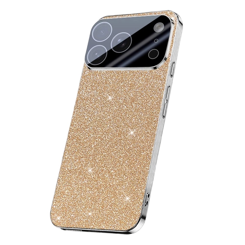 For iPhone 17 Pro Max Case Sparkling Starlight Glitter Electroplated Shockproof PC + TPU Phone Cover - Gold