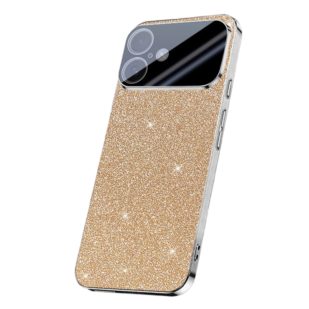 For iPhone 17 Case Sparkling Starlight Glitter Electroplated Shockproof PC + TPU Phone Cover - Gold