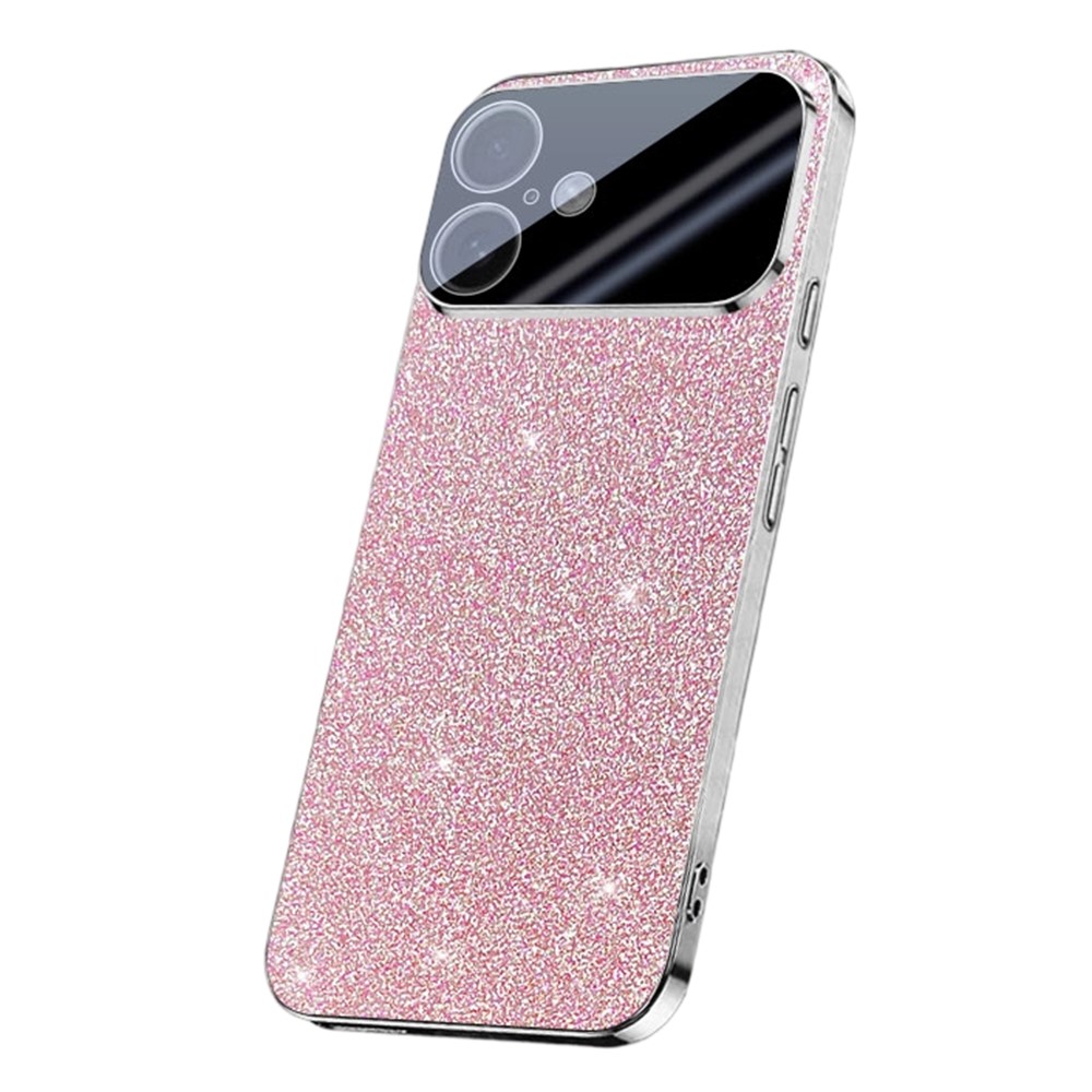 For iPhone 17 Case Sparkling Starlight Glitter Electroplated Shockproof PC + TPU Phone Cover - Pink