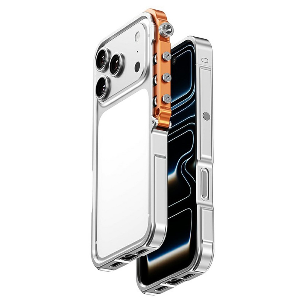 For iPhone 17 Pro Bumper Case Aluminum Alloy Metal Frame Phone Cover - Silver