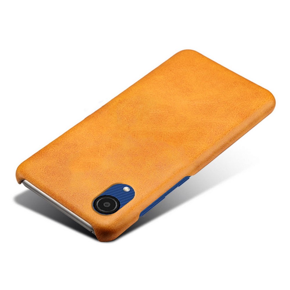 For Samsung Galaxy A23e Mobile Phone Cover Scratch-resistant Textured PU Leather Coated PC Phone Case - Orange-3